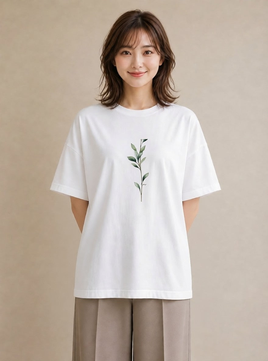 Tシャツ レディース 苔 植物 ボタニカル イラスト 旅行 母娘コーデ 白T