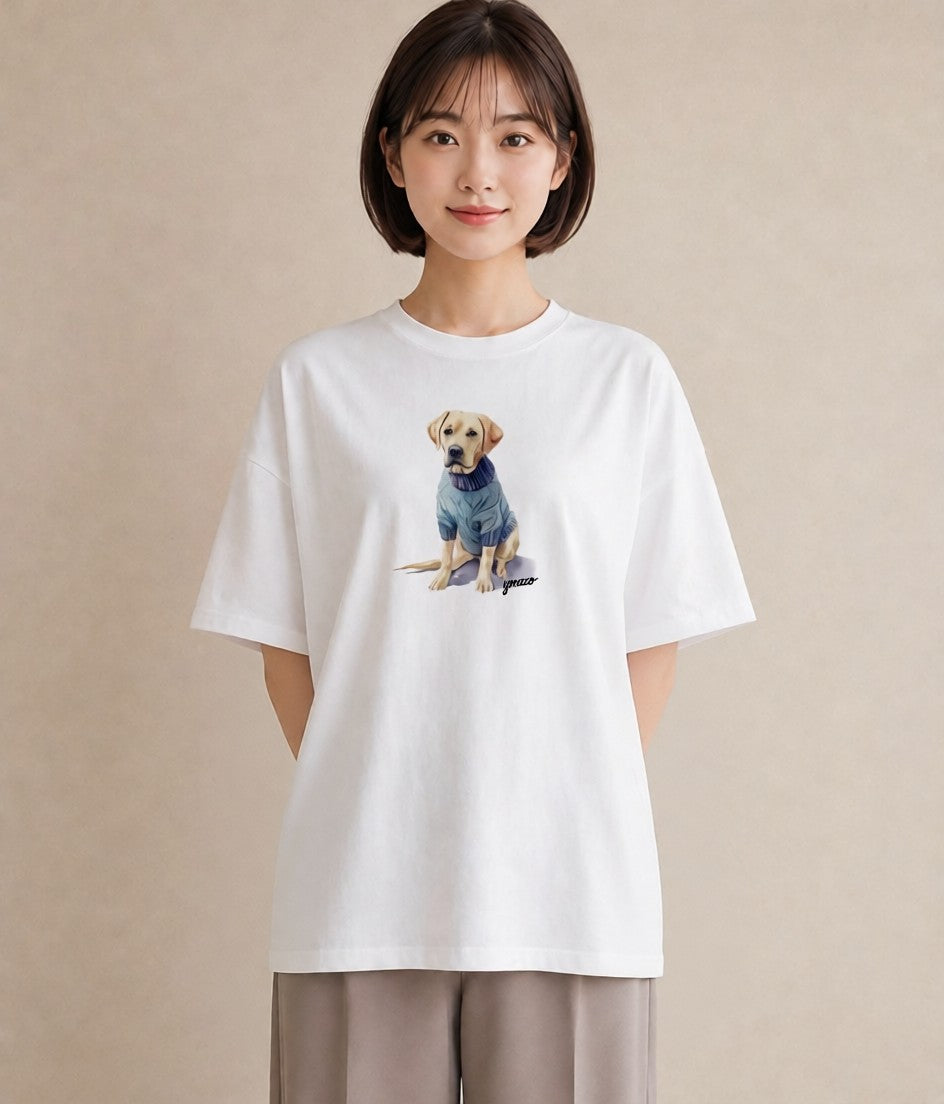 デザインTシャツ レディース 犬好き 犬 いぬ イラスト レトロ 親子 20代 白T