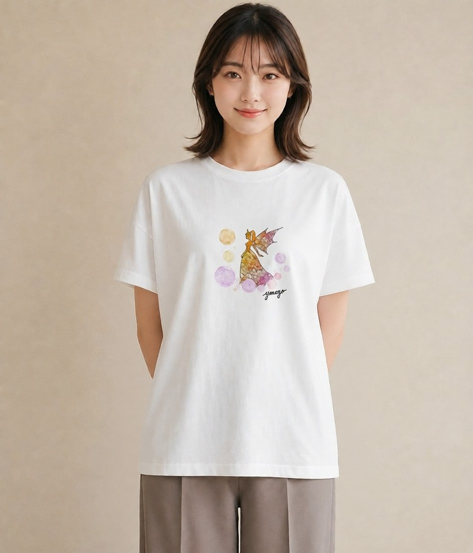 プリントTシャツ レディース 双子座 星空 宇宙 イラスト カジュアル 送別ギフト 通勤 白T