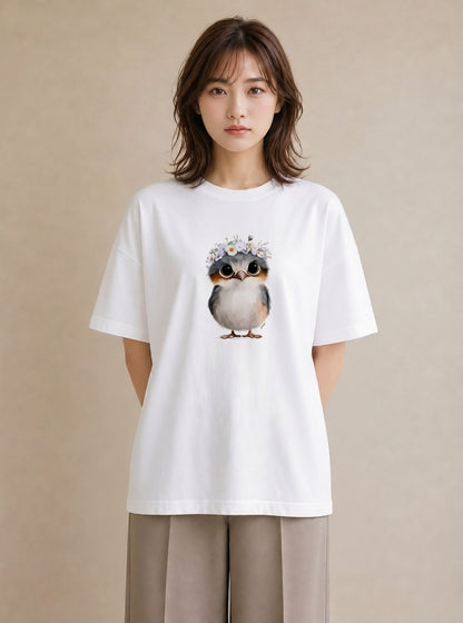 Tシャツ レディース ボタンインコ ペット 動物 イラスト デート 帰省 白T