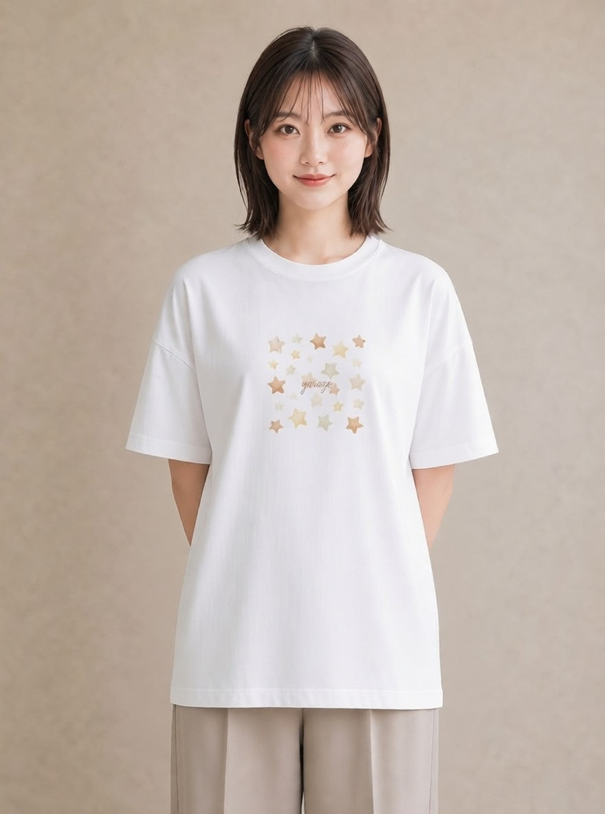デザインTシャツ レディース ヒトデ 海の生き物 海 イラスト シンプル クリスマス 旅行 白T