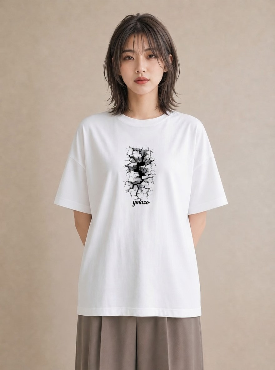デザインTシャツ レディース 雨上がりの小道 雨上がり 小道 ナチュラル アンティーク イラスト モード カフェ服 クリスマス 白T