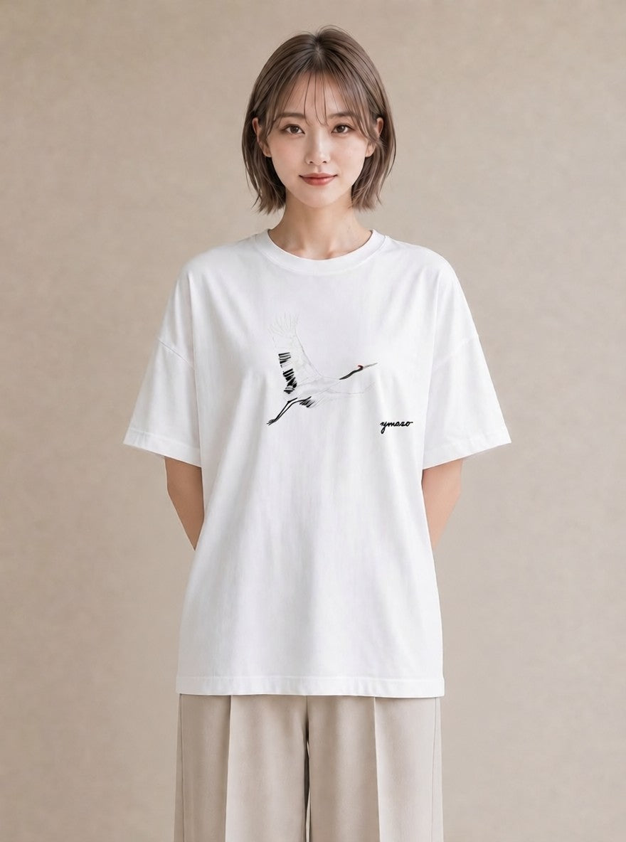 グラフィックTシャツ レディース ハクチョウ 動物 アニマル イラスト ボタニカル 海 カフェ巡り 白T