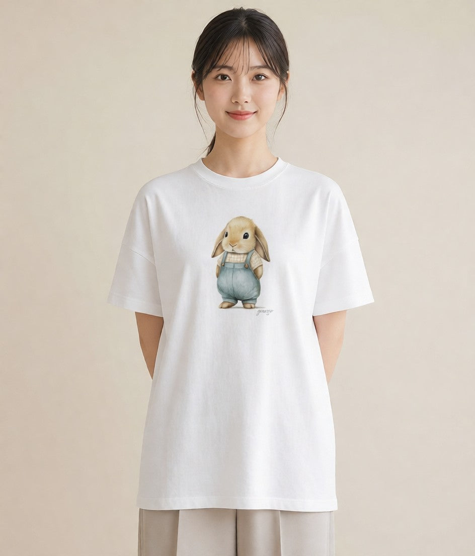 デザインTシャツ レディース ホーランドロップ ペット 動物 イラスト 水彩風 お出かけ 普段着 白T