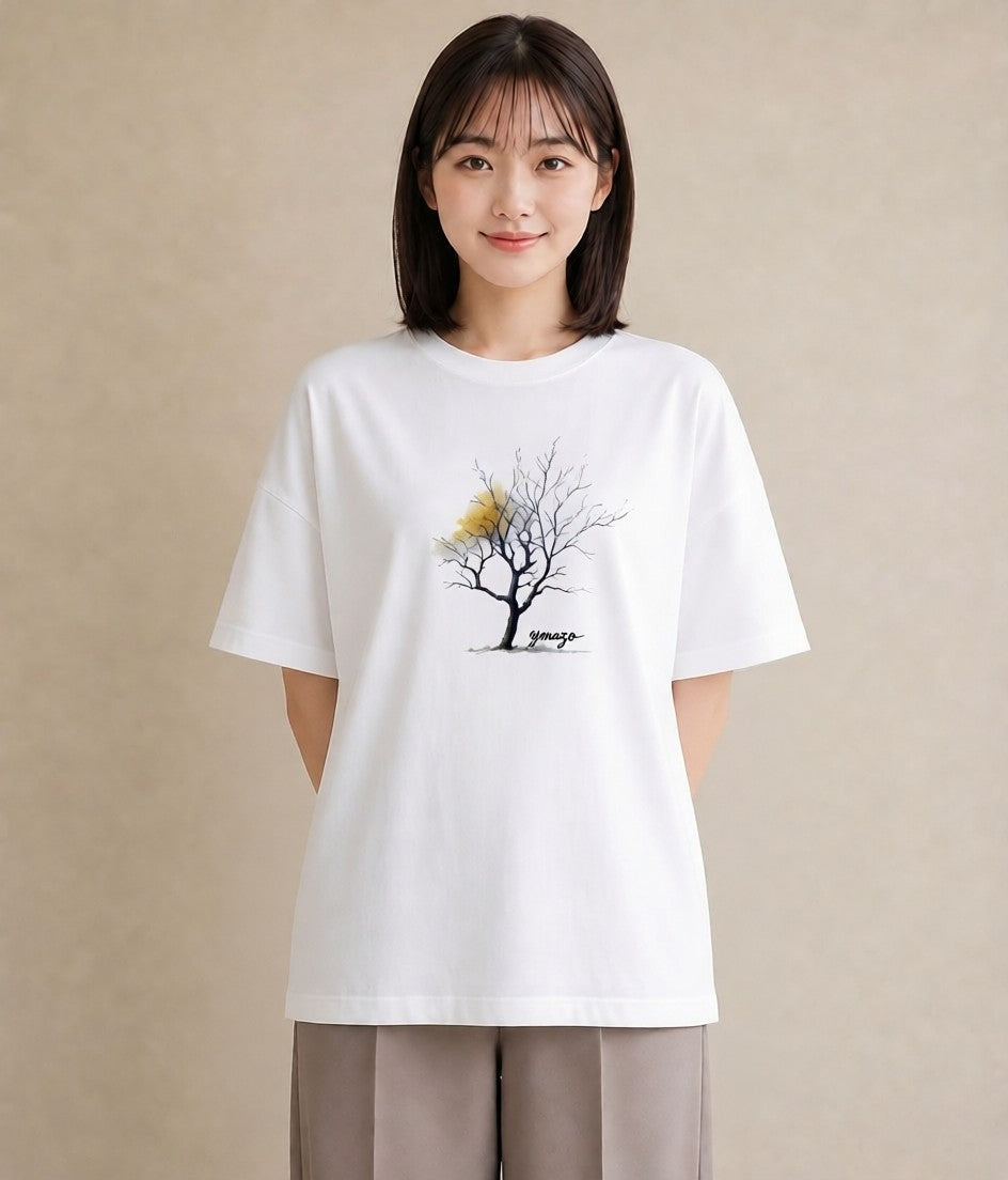 半袖Tシャツ レディース 木 植物 ボタニカル イラスト ゆるかわ 友達ギフト 部屋着 白T