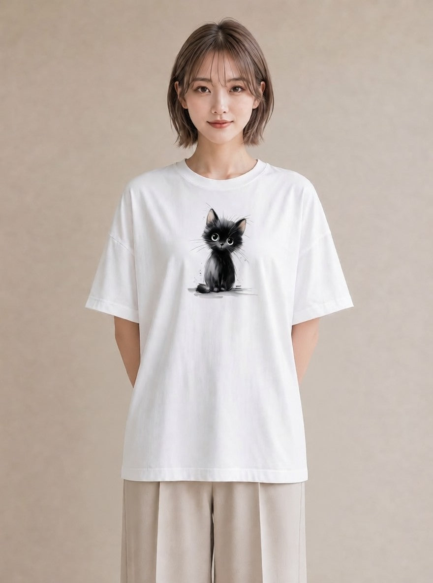 Tシャツ レディース 靴下猫 猫 ねこ イラスト 誕生日プレゼント 綿100 白T