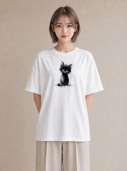 Tシャツ レディース 靴下猫 猫 ねこ イラスト 誕生日プレゼント 綿100 白T
