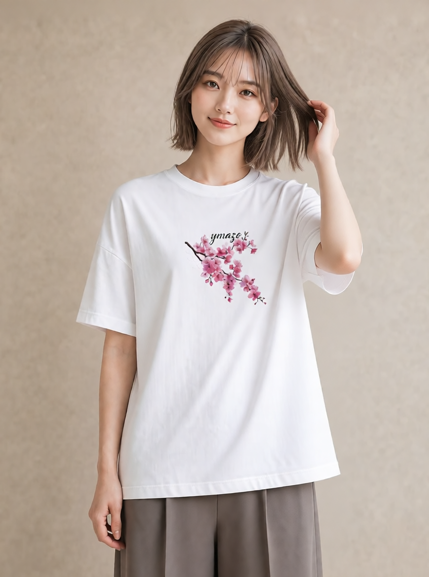 Tシャツ レディース さくら 桜 サクラ 花 花柄 イラスト お洒落 敬老の日 ホワイトデー 白T