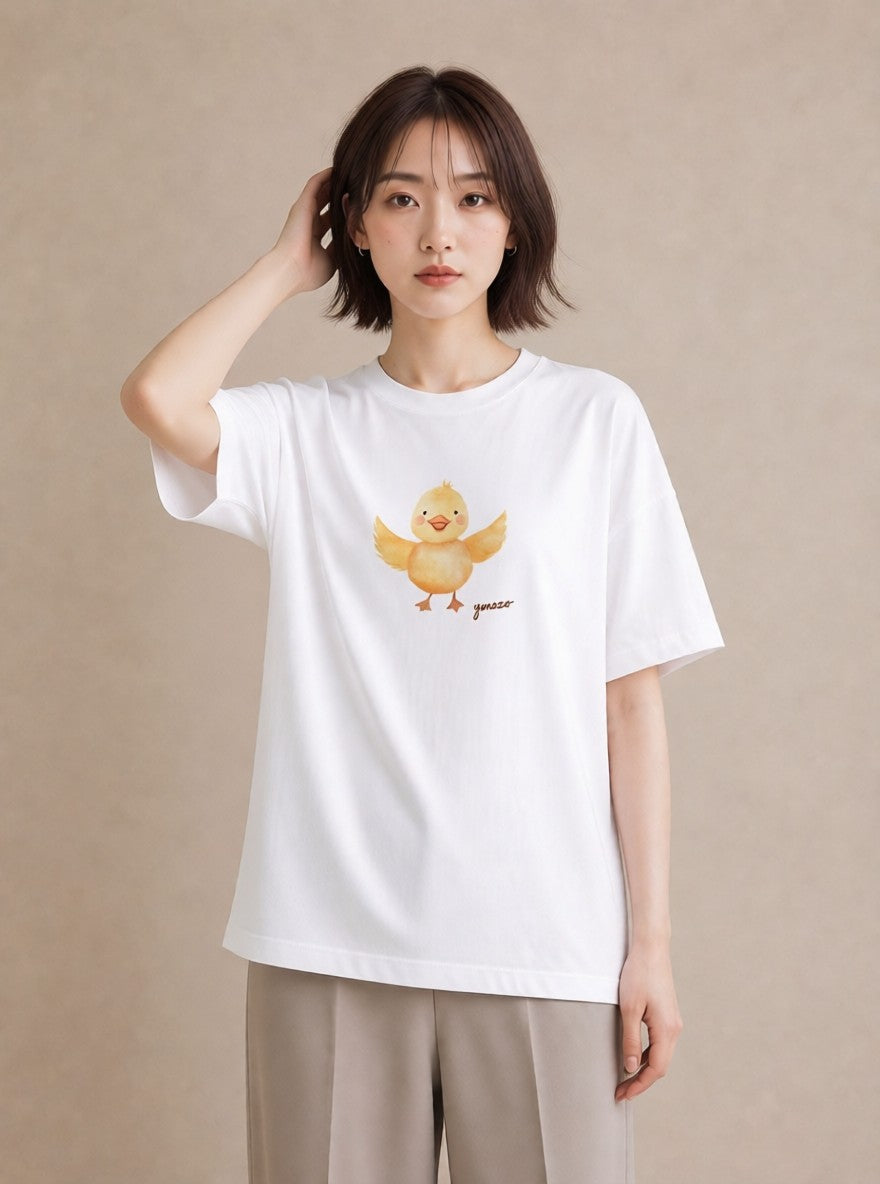 半袖Tシャツ レディース シマエナガ しまえなが 動物 アニマル イラスト 旅行コーデ 旅行 母娘コーデ 白T