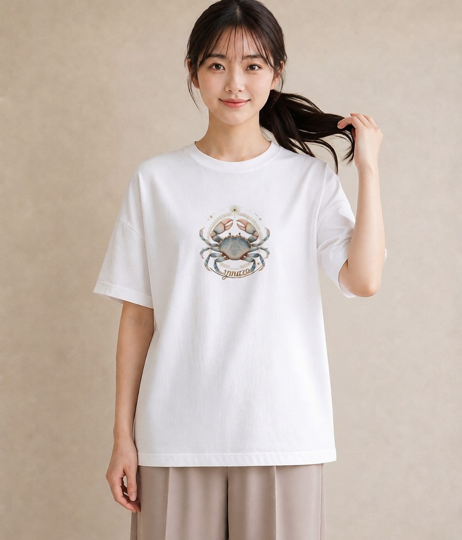 半袖Tシャツ レディース 蠍座 星空 宇宙 イラスト ゆるかわ 旅行 母娘コーデ 白T