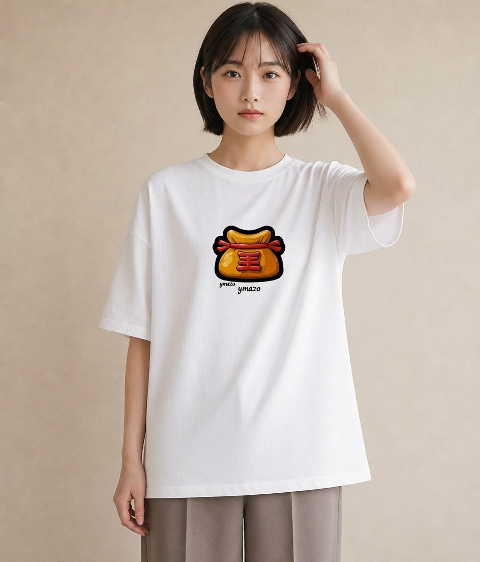 デザインTシャツ レディース おにぎり 食べ物 フード イラスト お洒落 自分用 ルームウェア 白T