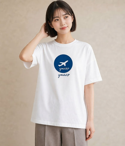 グラフィックTシャツ レディース 旅 トラベル スタンプ イラスト 淡色 社会人 女性 白T