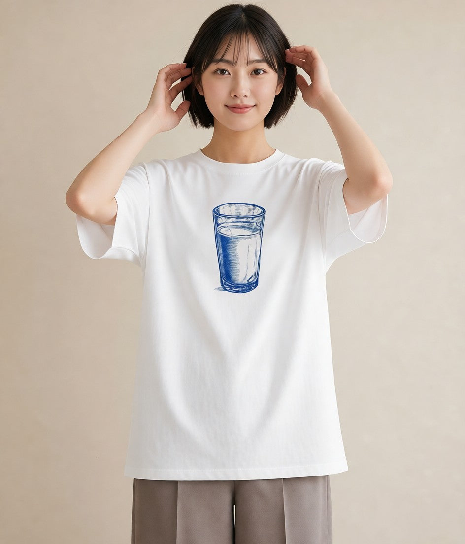 グラフィックTシャツ レディース ミルク 食べ物 フード イラスト 上品 おしゃれギフト 社会人 白T