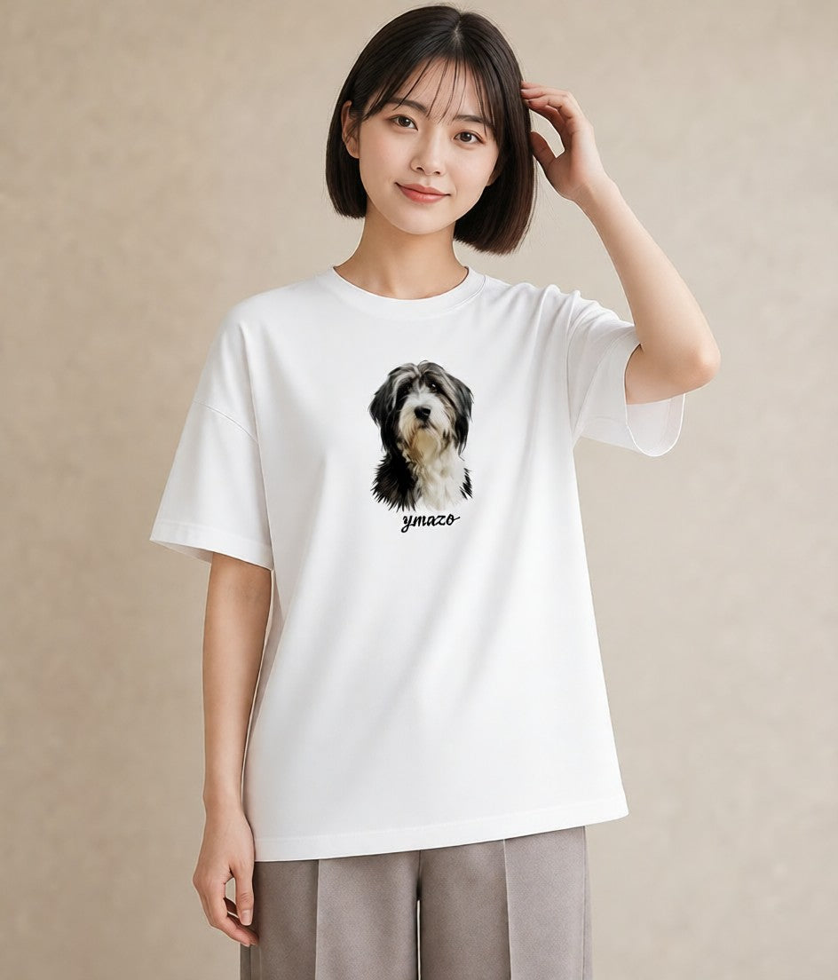 グラフィックTシャツ レディース ミックス犬 犬 いぬ イラスト カフェコーデ 女子会 お揃い 白T