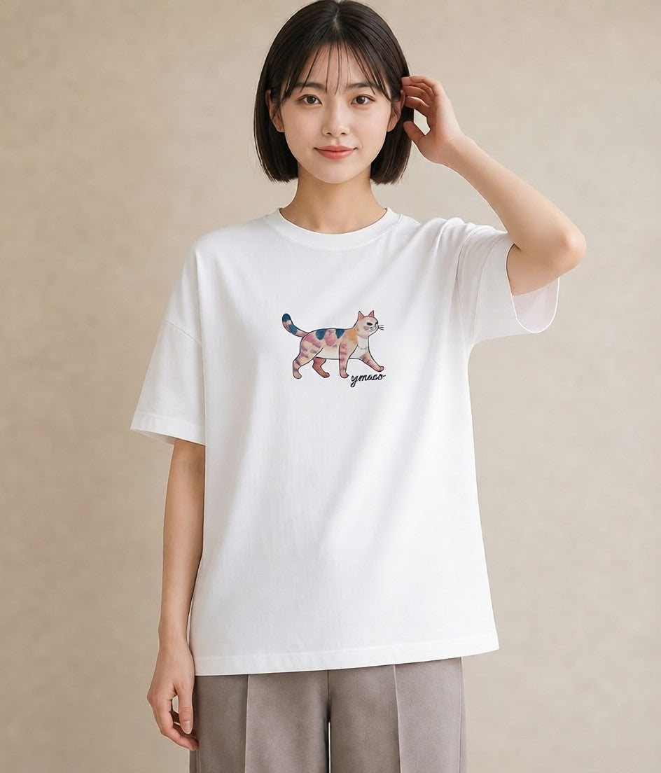 デザインTシャツ レディース ブリティッシュショートヘア 猫 ねこ イラスト 抜け感 夏コーデ 通学 白T
