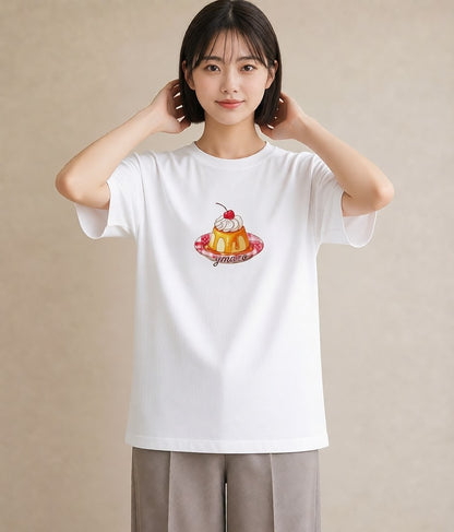 プリントTシャツ レディース マフィン 食べ物 フード イラスト 上品 海 カフェ巡り 白T