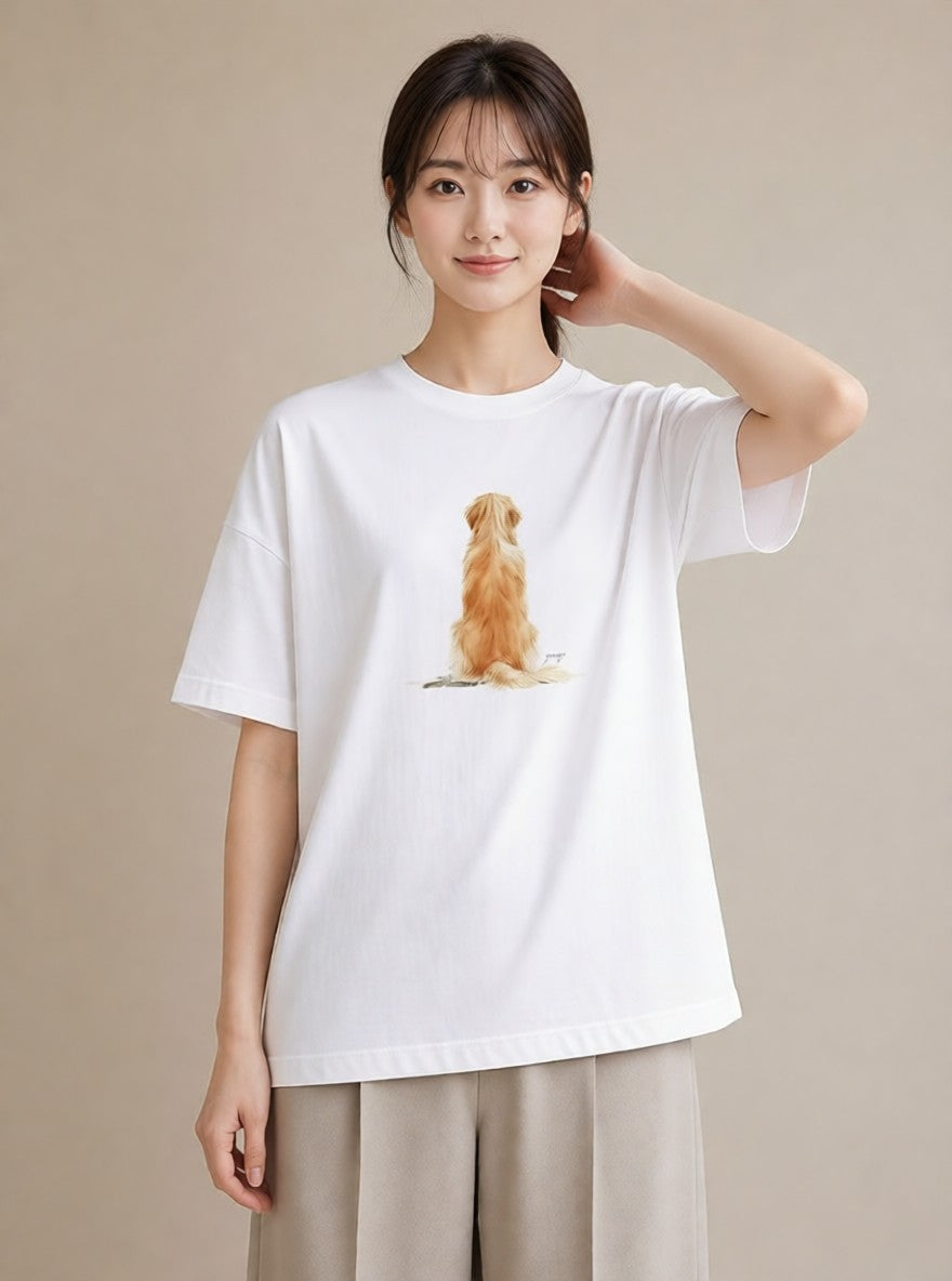 グラフィックTシャツ レディース 老犬 犬 いぬ イラスト 北欧風 ルームウェア ギフト 白T