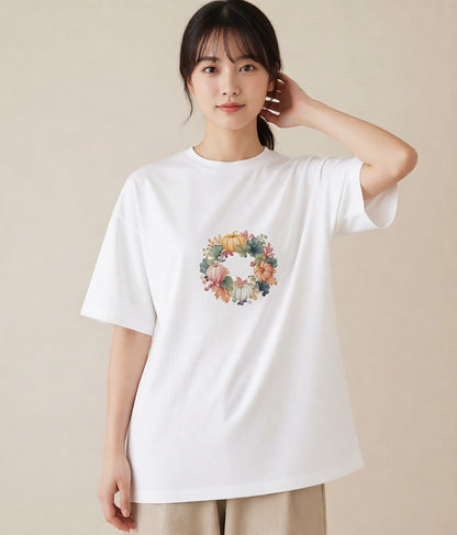 デザインTシャツ レディース 実り 植物 ボタニカル イラスト ナチュラル 休日 ペアコーデ 白T
