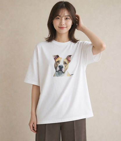 半袖Tシャツ レディース ミックス犬 犬 いぬ イラスト 休日コーデ 旅行 母娘コーデ 白T