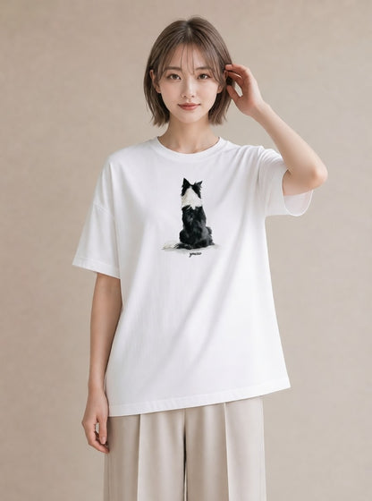 グラフィックTシャツ レディース 犬 いぬ イラスト レトロ 送別ギフト 通勤 白T