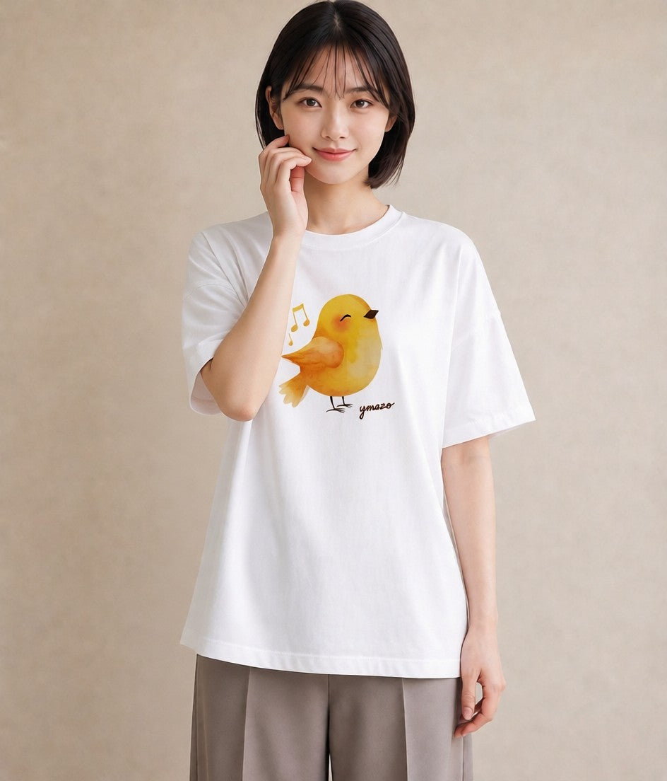 半袖Tシャツ レディース ひよこ 動物 アニマル イラスト 淡色 敬老の日 ホワイトデー 白T
