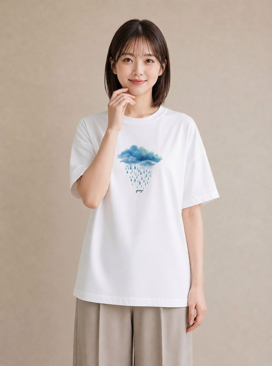 グラフィックTシャツ レディース 虹 星空 宇宙 イラスト デイリーウェア 休日 白T