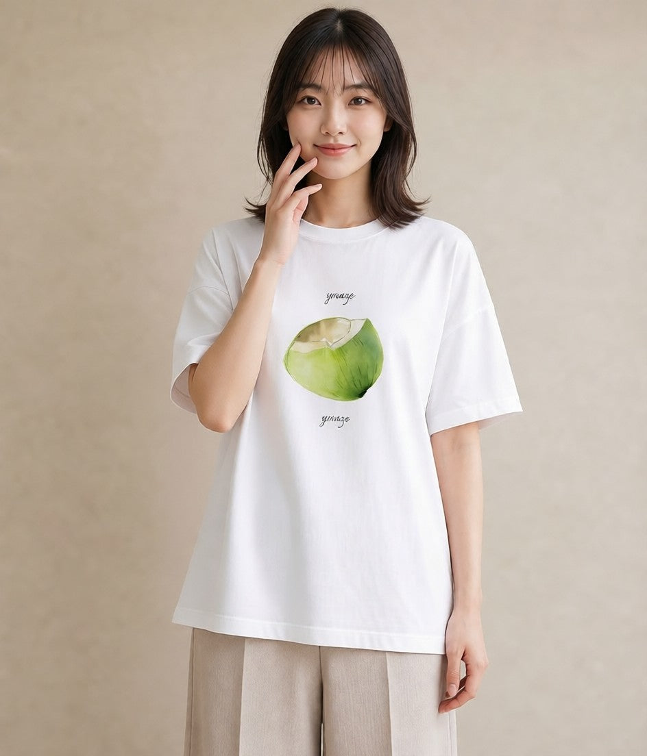 半袖Tシャツ レディース どんぐり 植物 ボタニカル イラスト アート風 母の日 ビーチ 白T