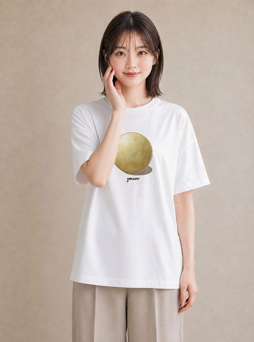 Tシャツ レディース パールピアス アクセサリー ナチュラル アンティーク イラスト 普段使い 部屋着 女性向けギフト 白T