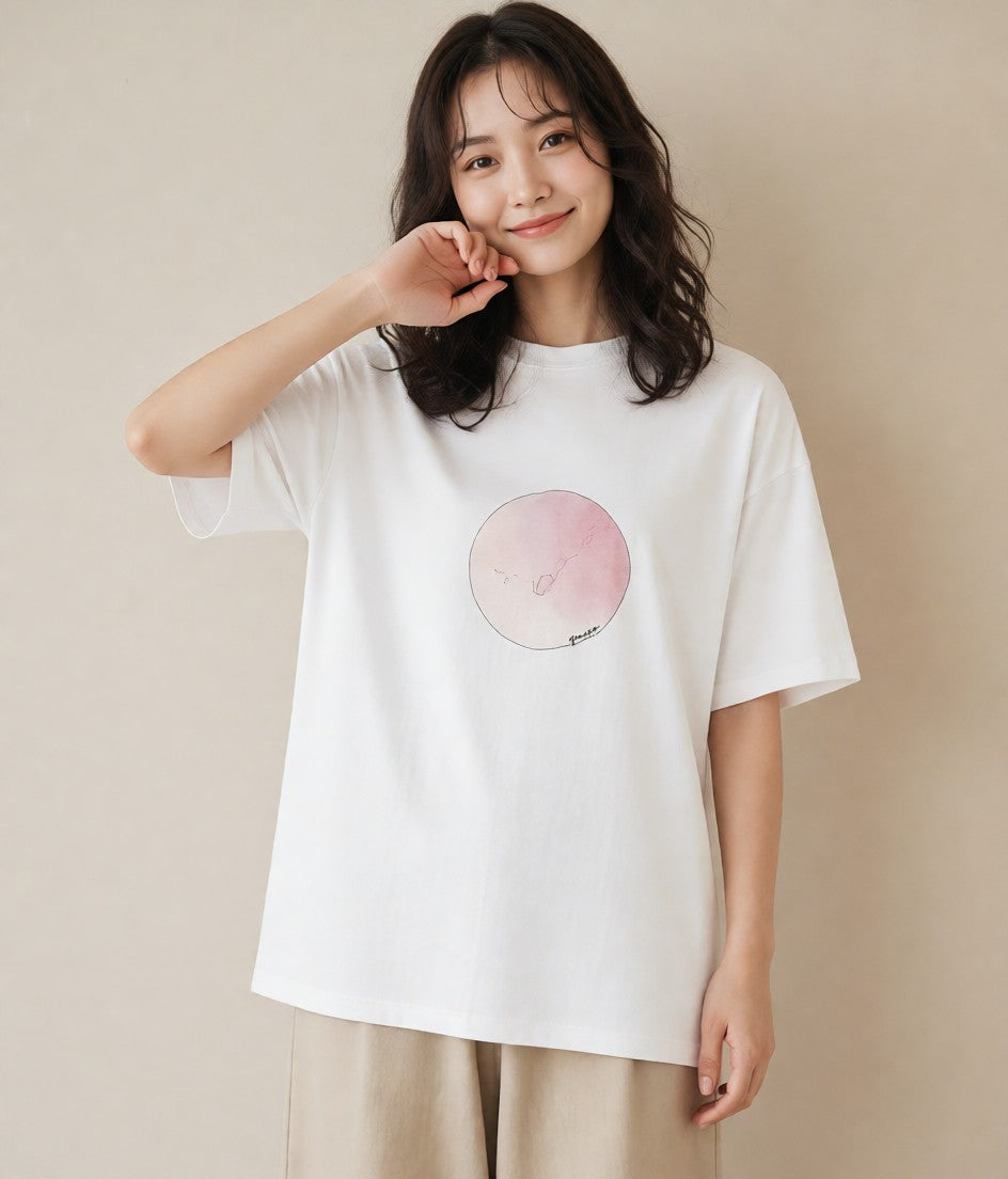 デザインTシャツ レディース マカロン 食べ物 フード イラスト きれいめカジュアル 春服 ミセス 白T
