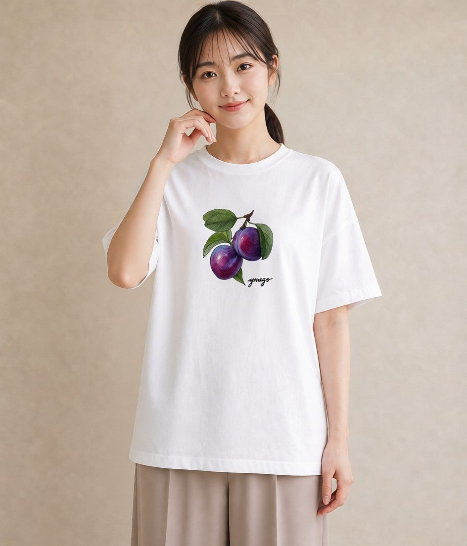 グラフィックTシャツ レディース さくらんぼ チェリー 食べ物 フード イラスト カフェコーデ 母娘コーデ 自分用 白T