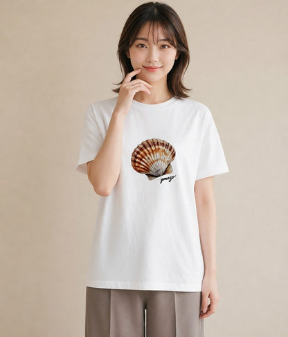 Tシャツ レディース ヤドカリ 海の生き物 海 イラスト ニュアンス レイヤード 友達ギフト 白T