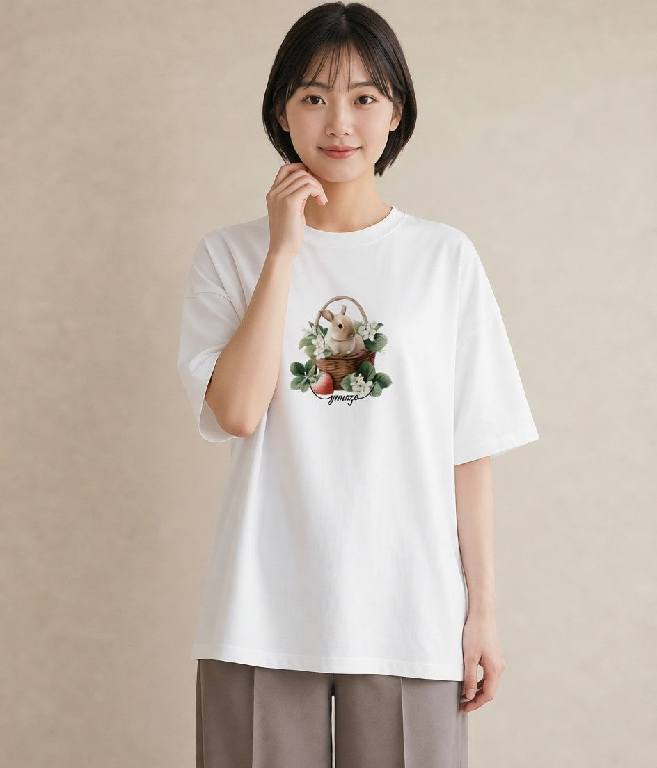 プリントTシャツ レディース ネザーランドドワーフ ペット 動物 イラスト カフェコーデ お揃い 親子 白T