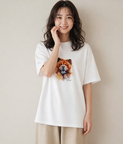 プリントTシャツ レディース 柴犬 しばいぬ 犬 いぬ イラスト 休日コーデ 親子 20代 白T