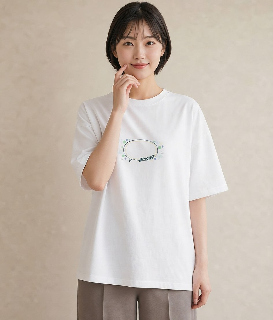 グラフィックTシャツ レディース 紙風船 和紙 ナチュラル アンティーク イラスト ミニマル 部屋着 女性向けギフト 白T