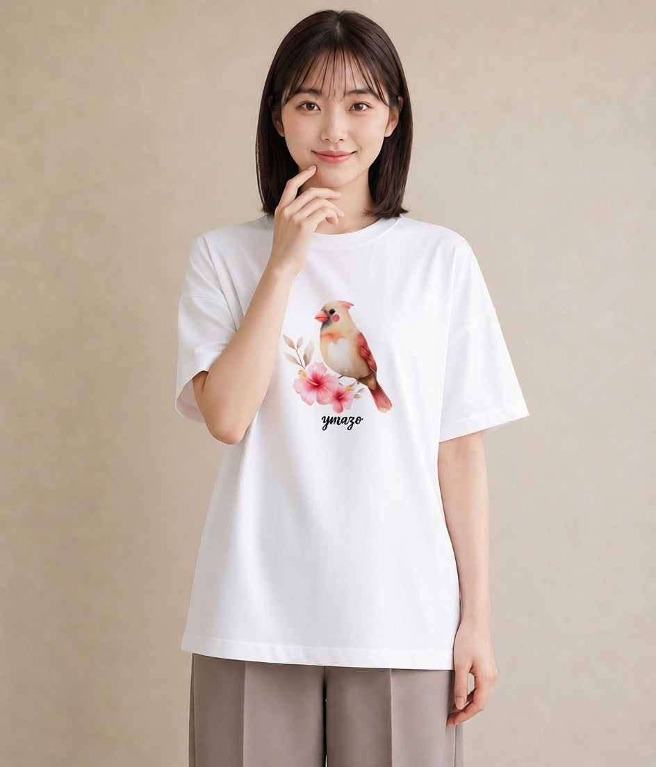 Tシャツ レディース オカメインコ ペット 動物 イラスト 韓国風 ギフト 母の日 白T