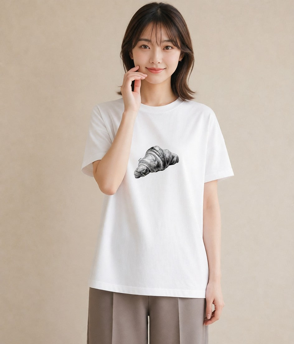 デザインTシャツ レディース パン ベーカリー レトロ イラスト 個性的 在宅 公園 白T