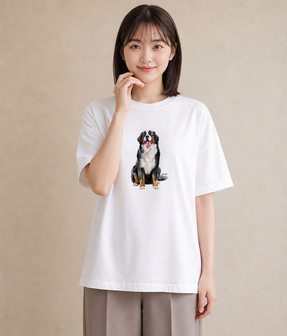 Tシャツ レディース 老犬 犬 いぬ イラスト 普段使い 在宅 公園 白T