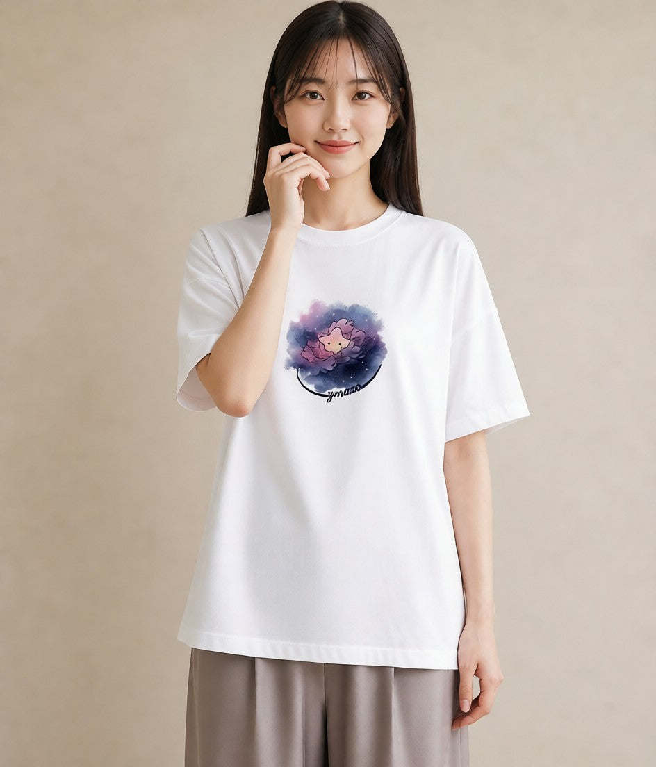 グラフィックTシャツ レディース 牡牛座 星空 宇宙 イラスト フェミニン 公園 ママ 白T