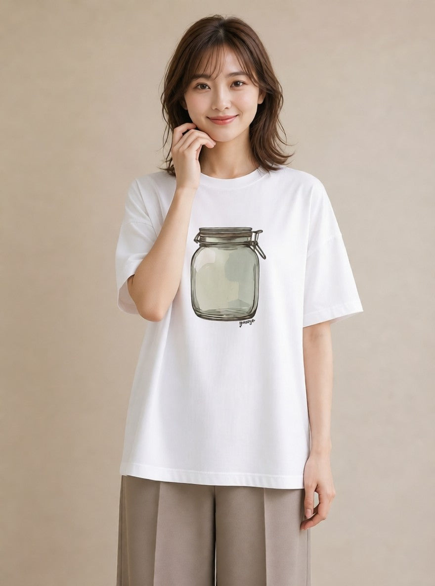 グラフィックTシャツ レディース ミルク 食べ物 フード イラスト 個性的 女性 旅行用 白T