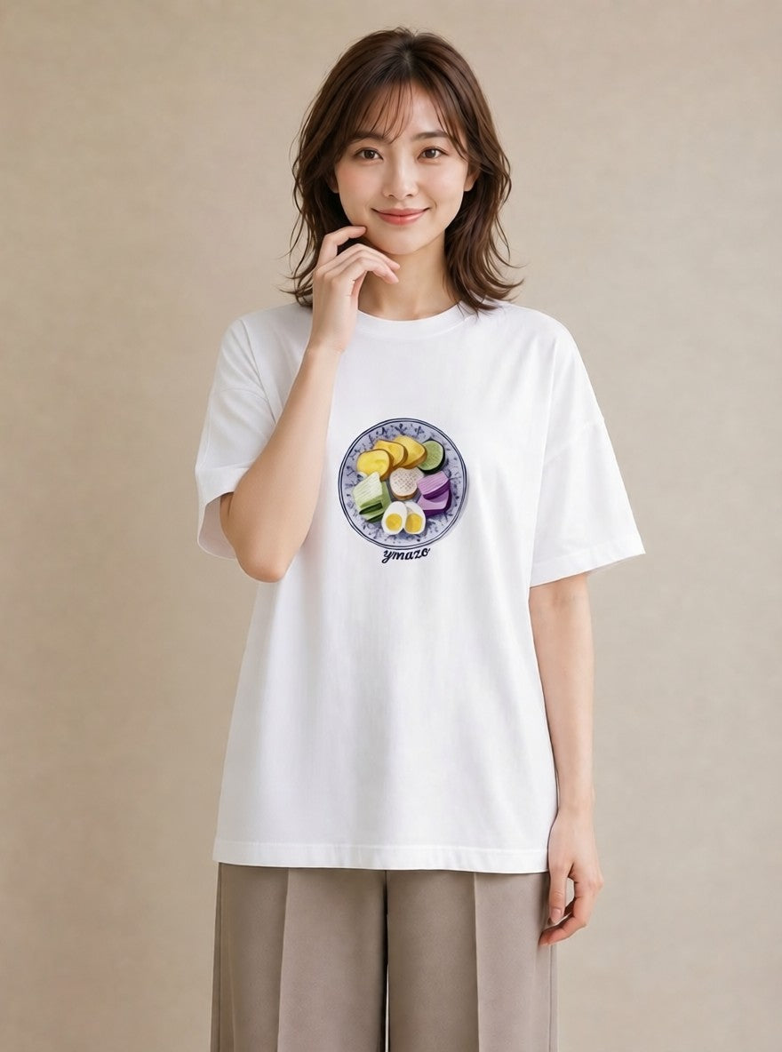 デザインTシャツ レディース だんご 食べ物 フード イラスト シンプル デイリーウェア 休日 白T