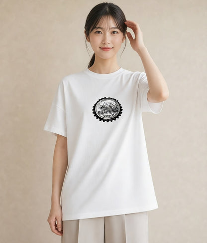 Tシャツ レディース 旅 トラベル スタンプ イラスト ゆるコーデ 旅行 母娘コーデ 白T
