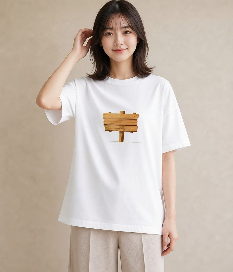 プリントTシャツ レディース 桟橋 水辺 波止場 ナチュラル アンティーク イラスト ガーリー ビーチ デイリーウェア 白T