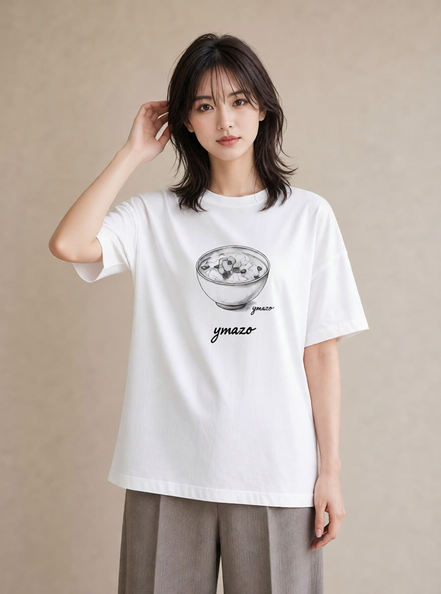 デザインTシャツ レディース ポップコーン 食べ物 フード イラスト ニュアンス 敬老の日 ホワイトデー 白T
