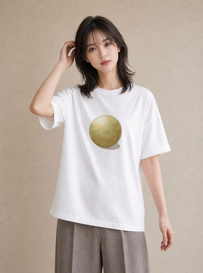 プリントTシャツ レディース どら焼き 食べ物 フード イラスト ミニマル 旅行用 海 白T
