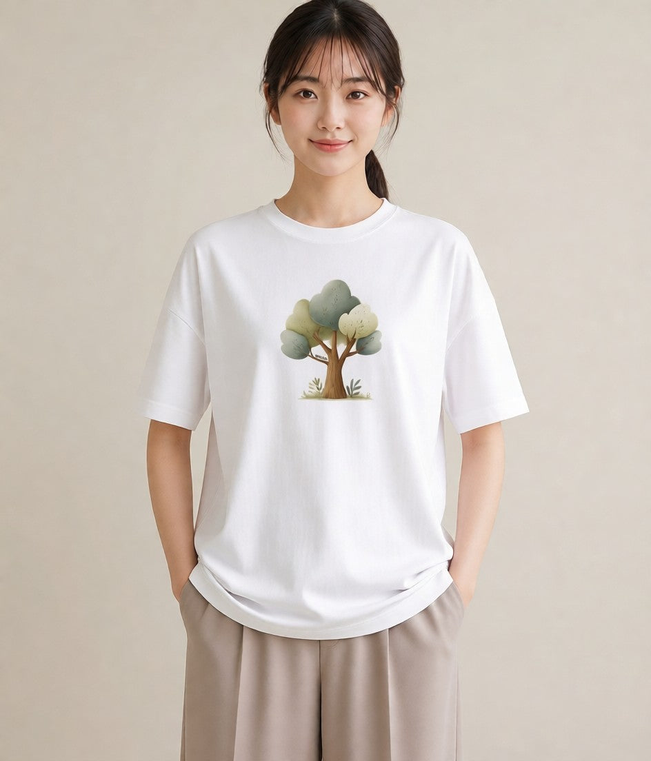 デザインTシャツ レディース 盆栽 植物 ボタニカル イラスト 普段使い 女性向けギフト 散歩 白T