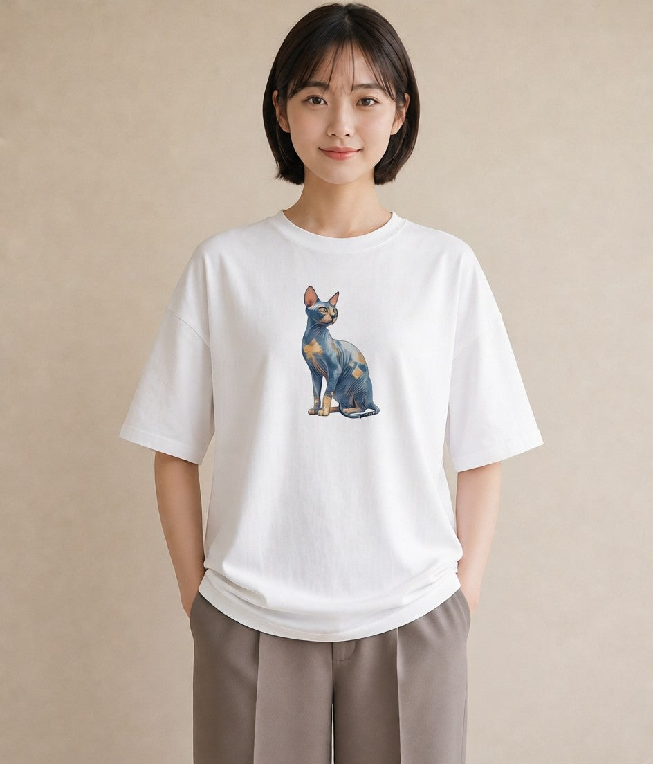 グラフィックTシャツ レディース シャム 猫 ねこ イラスト カフェコーデ 親子 20代 白T