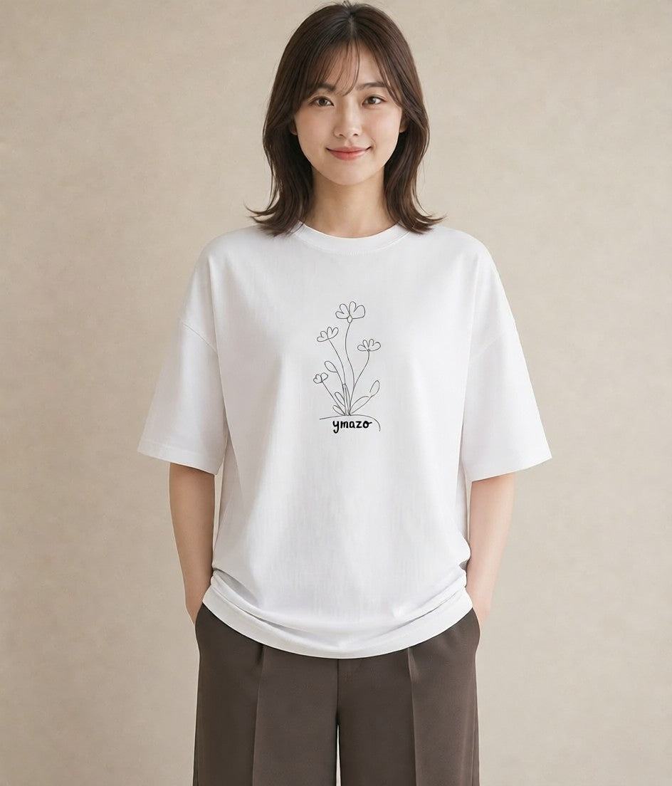 プリントTシャツ レディース 観葉植物 ボタニカル 植物 イラスト ラフカジュアル 女子会 お揃い 白T