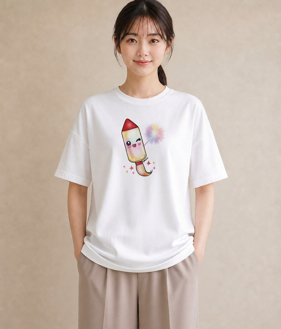 Tシャツ レディース ロケット 星空 宇宙 イラスト 個性的 ギフト 母の日 白T