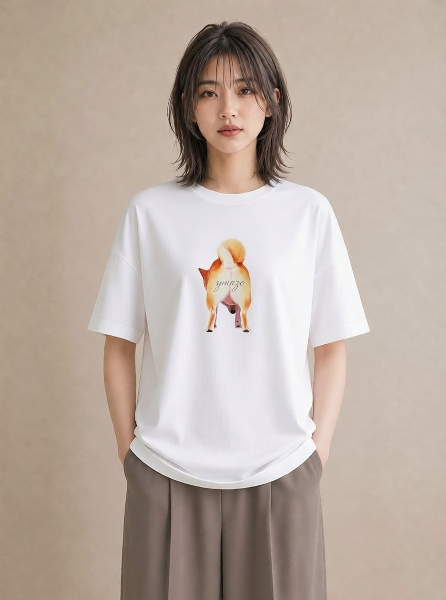 グラフィックTシャツ レディース 柴犬 しばいぬ 犬 いぬ イラスト きれいめ 部屋着 女性向けギフト 白T