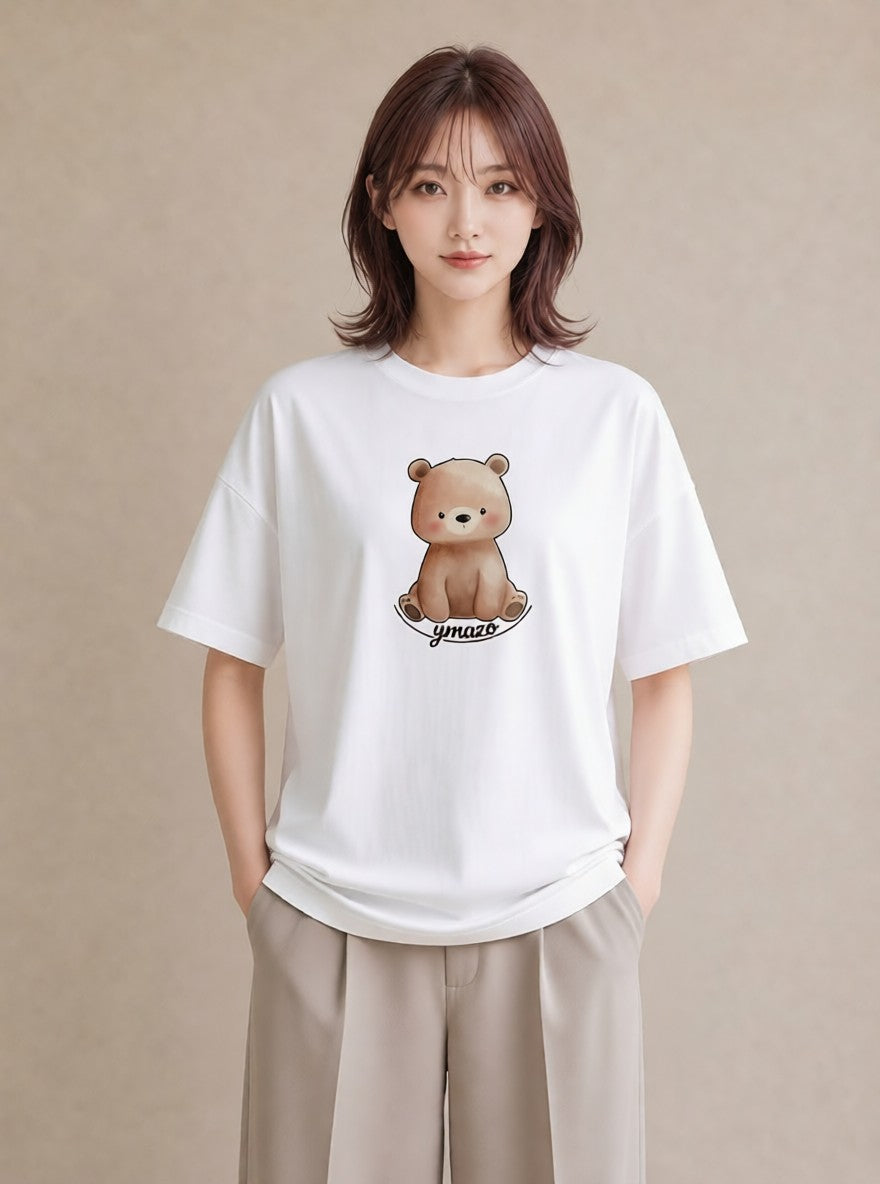 半袖Tシャツ レディース ナマケモノ 動物 アニマル イラスト ミニマル レイヤード 友達ギフト 白T